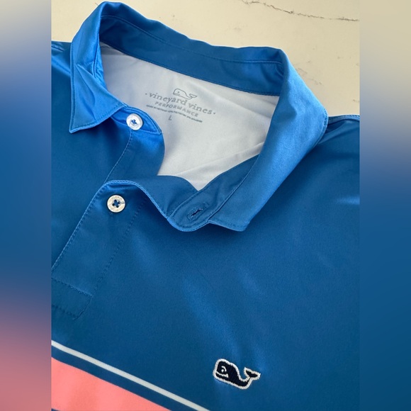 Vineyard Vines Blue and Pink Polo Shirt - Picture 2 of 3